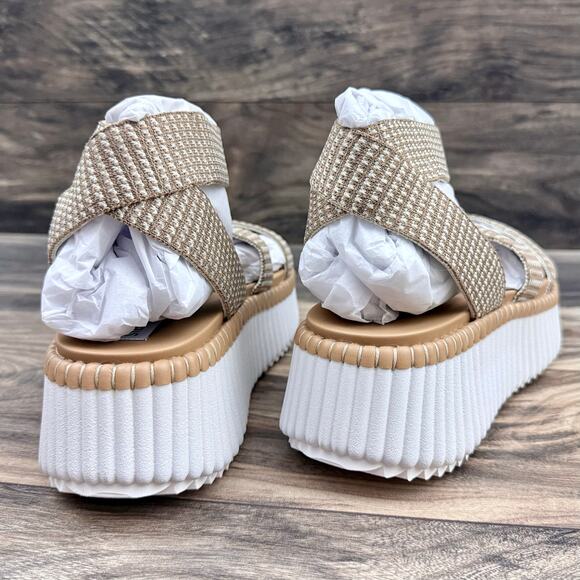 NIB Steve Madden Shelle 9.5M Platform Sandals Taupe Multi - Picture 9 of 13